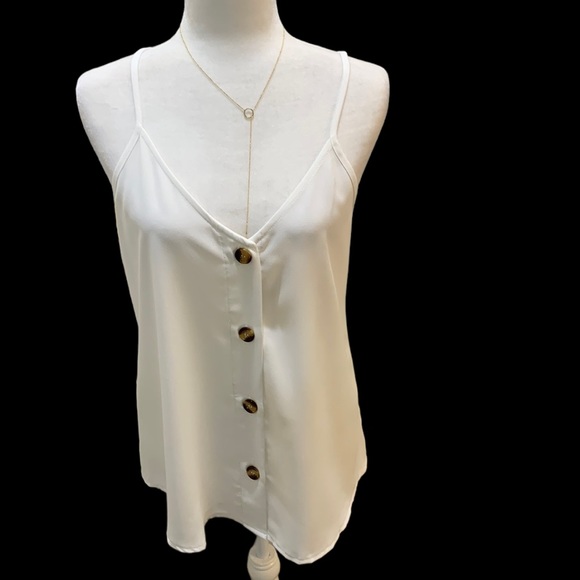 BUTTON DOWN STRAPPY CAMI TANK TOP NWOT - Picture 8 of 13